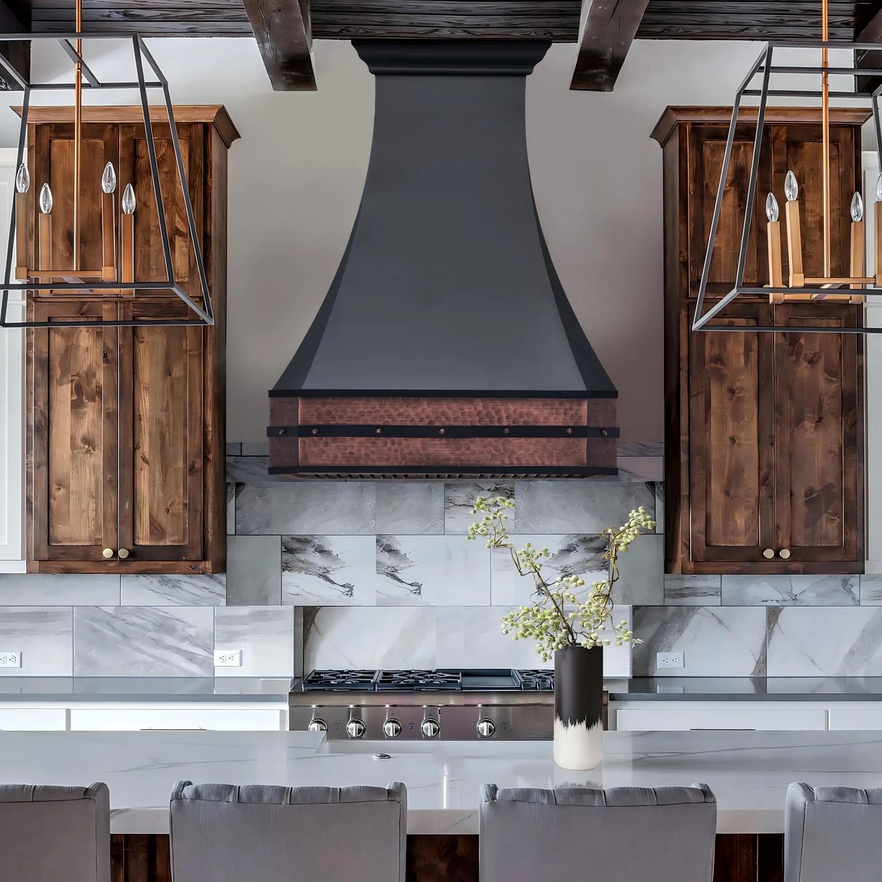 Fobest Metal Range Hood with Hammered Copper Base FCP-276-Copper Range Hood-Fobest