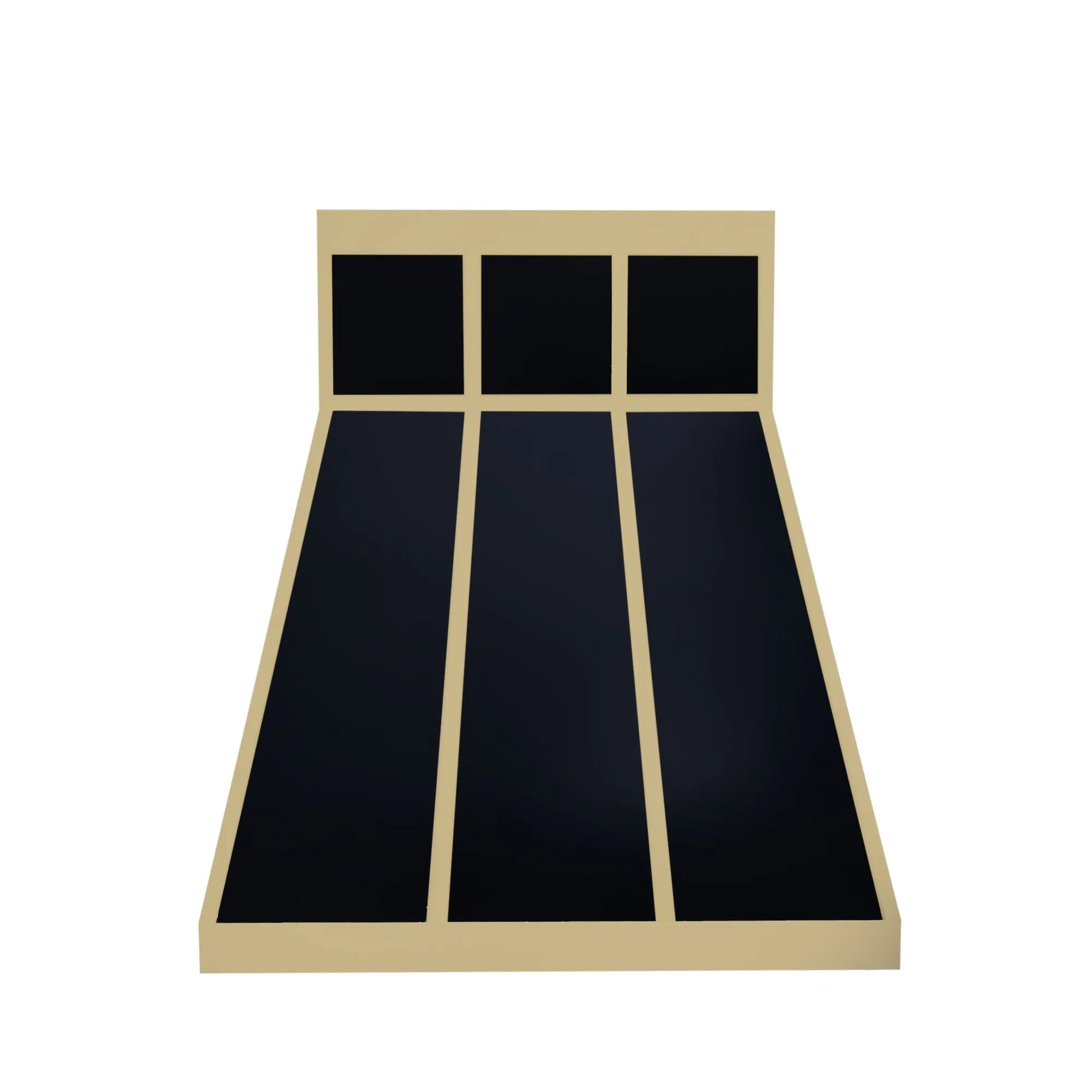 Fobest Modern Black Range Hood with Brass Grid Panel Design FSS-377-Stainless Steel Range Hood-Fobest