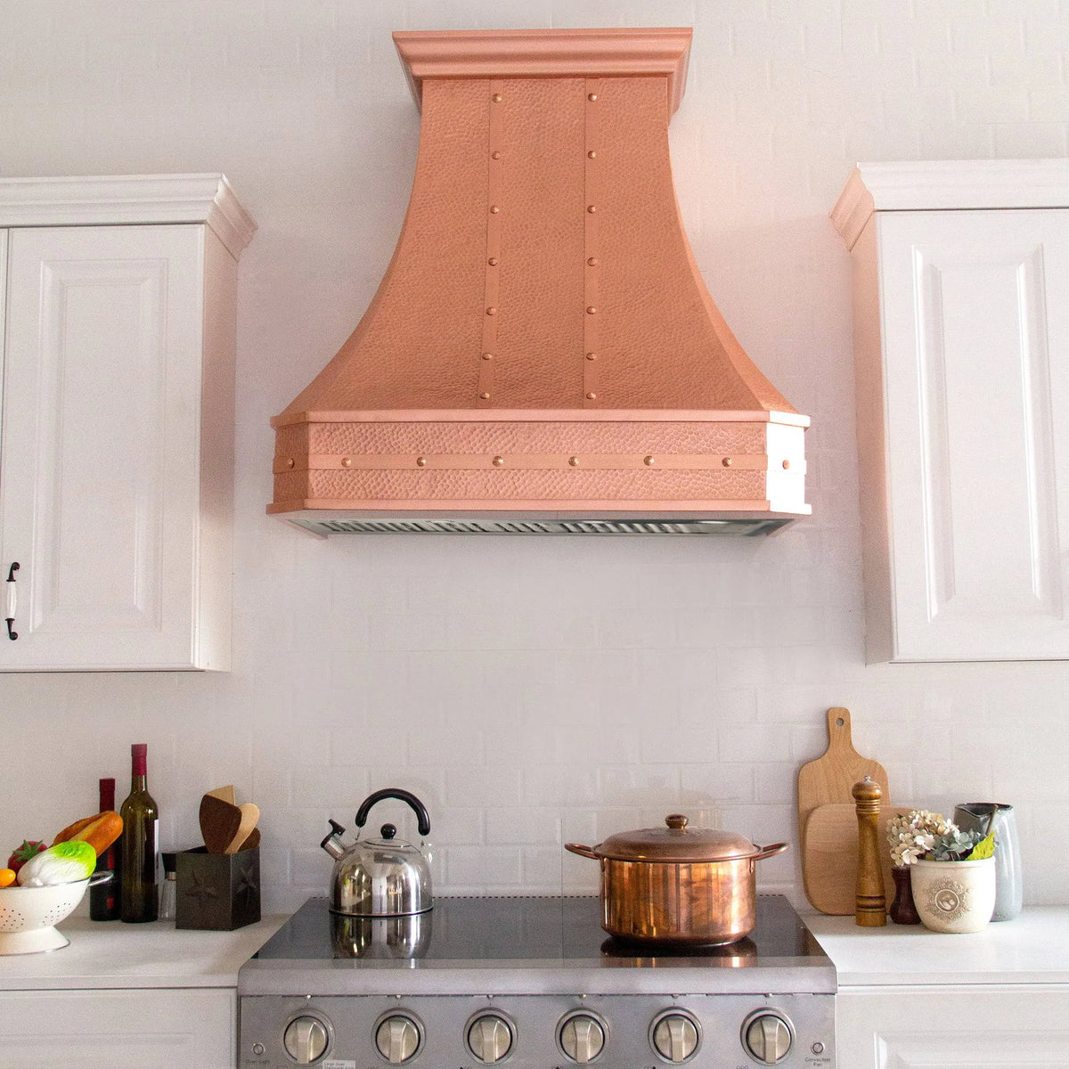 Fobest Natural Copper Kitchen Hood with Straps FCP-72-Copper Range Hood-Fobest