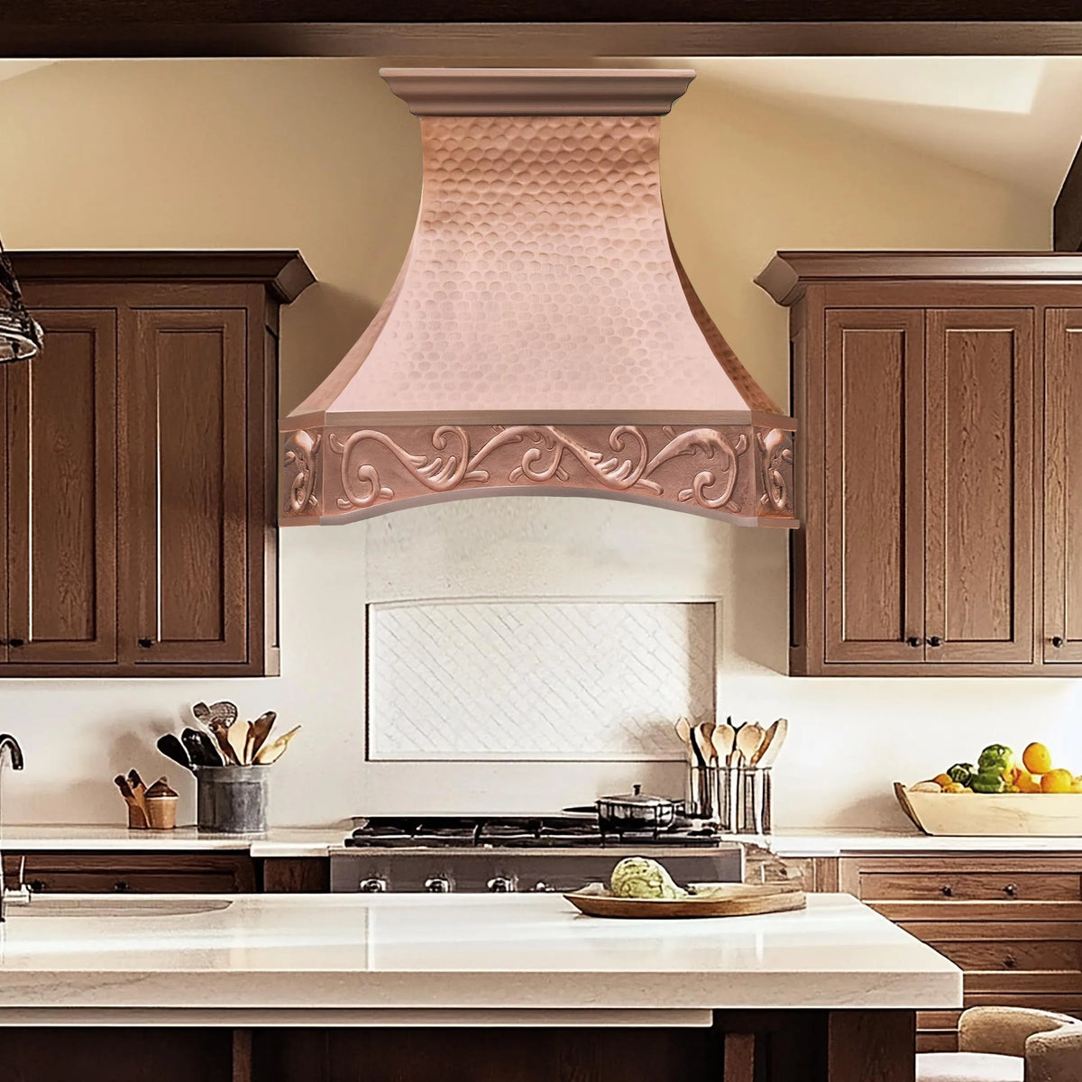 Fobest Natural Copper Range Hood with Arched Bottom FCP-212-Copper Range Hood-Fobest