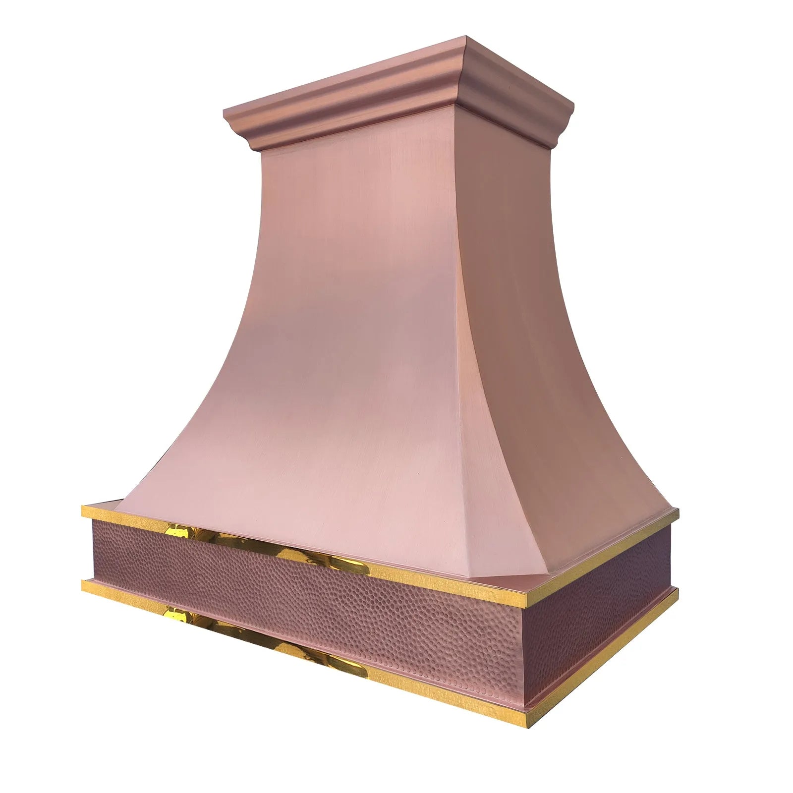 Fobest Natural Copper Range Hood with Brass Accents FCP-261-Copper Range Hood-Fobest
