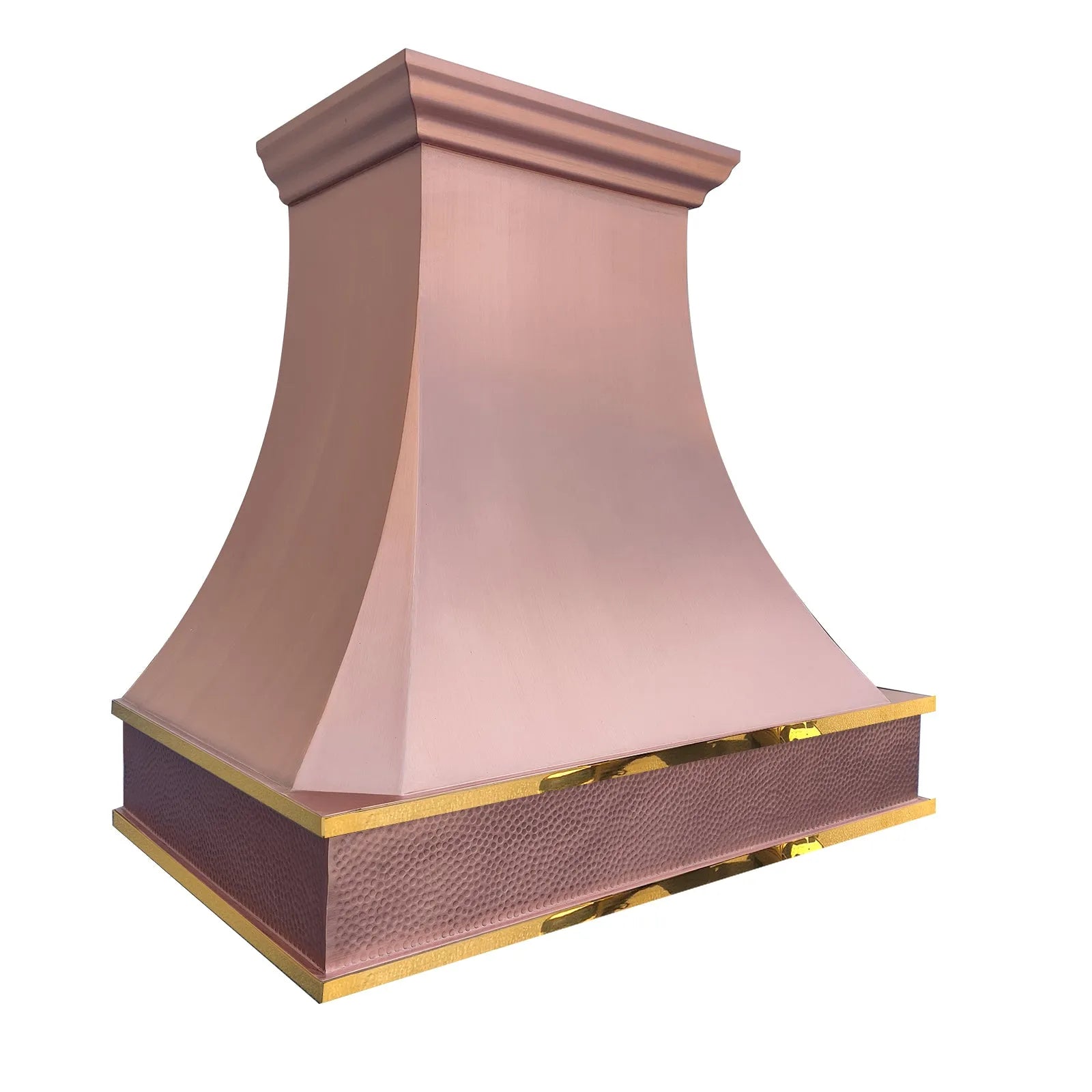 Fobest Natural Copper Range Hood with Brass Accents FCP-261-Copper Range Hood-Fobest