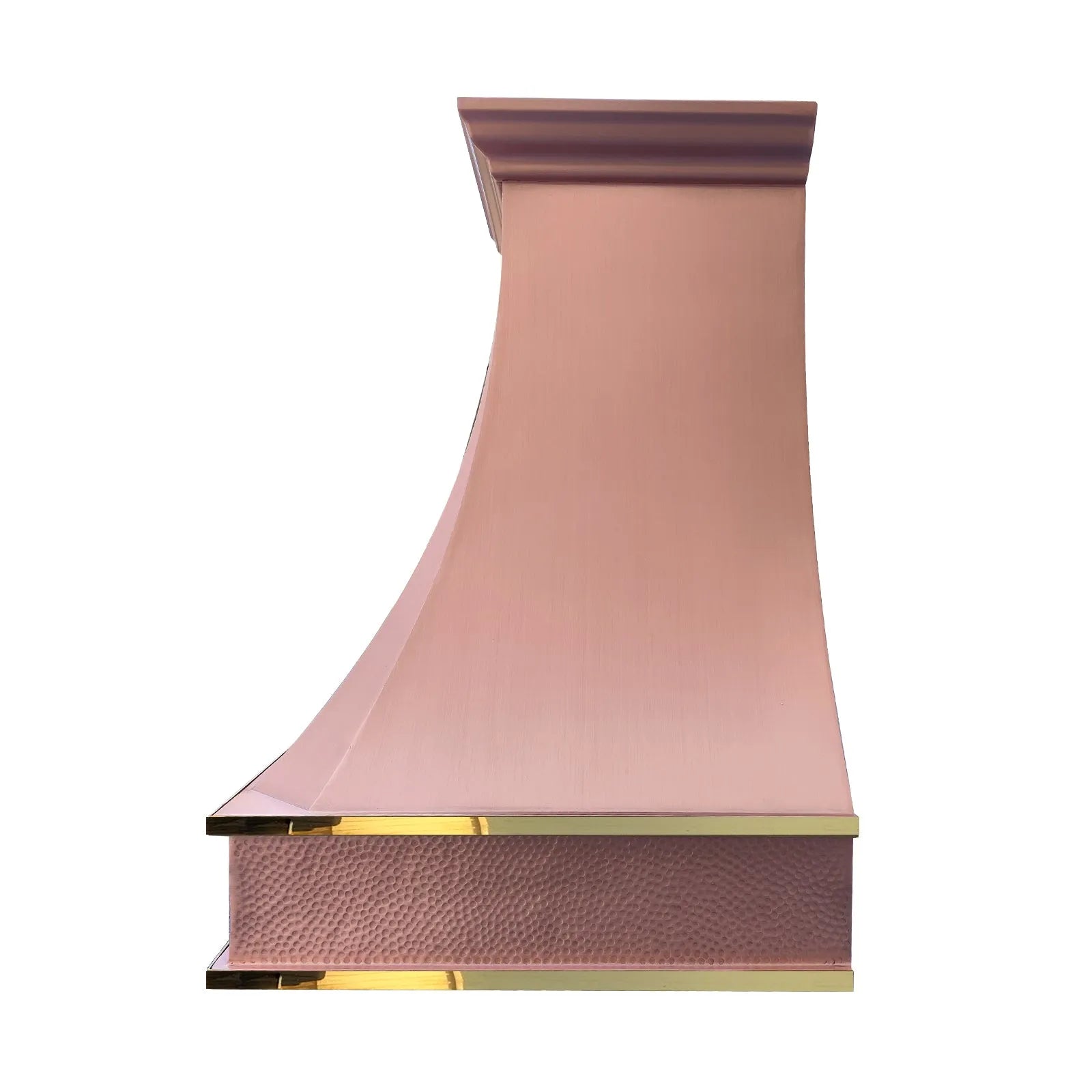 Fobest Natural Copper Range Hood with Brass Accents FCP-261-Copper Range Hood-Fobest