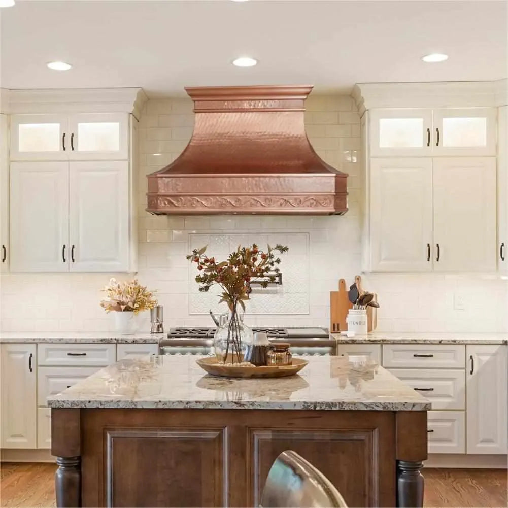 Fobest Natural Copper Range Hood with Double Apron Pattern FCP-138-Copper Range Hood-Fobest
