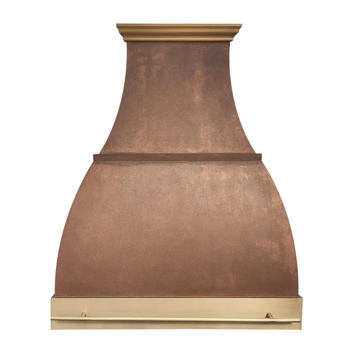 Fobest Patina Copper Hood Vent with Brass Accents-FCP-282-Copper Range Hood-Fobest