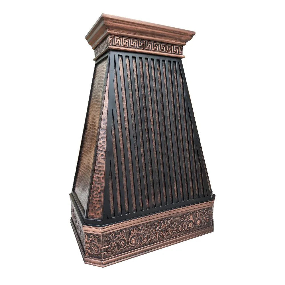 Fobest Rustic Copper Range Hood with Handmade Apron FCP-197-Copper Range Hood-Fobest
