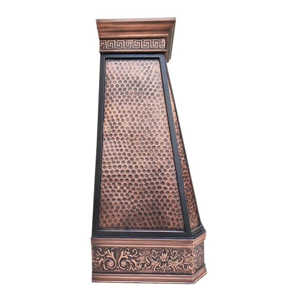 Fobest Rustic Copper Range Hood with Handmade Apron FCP-197-Copper Range Hood-Fobest