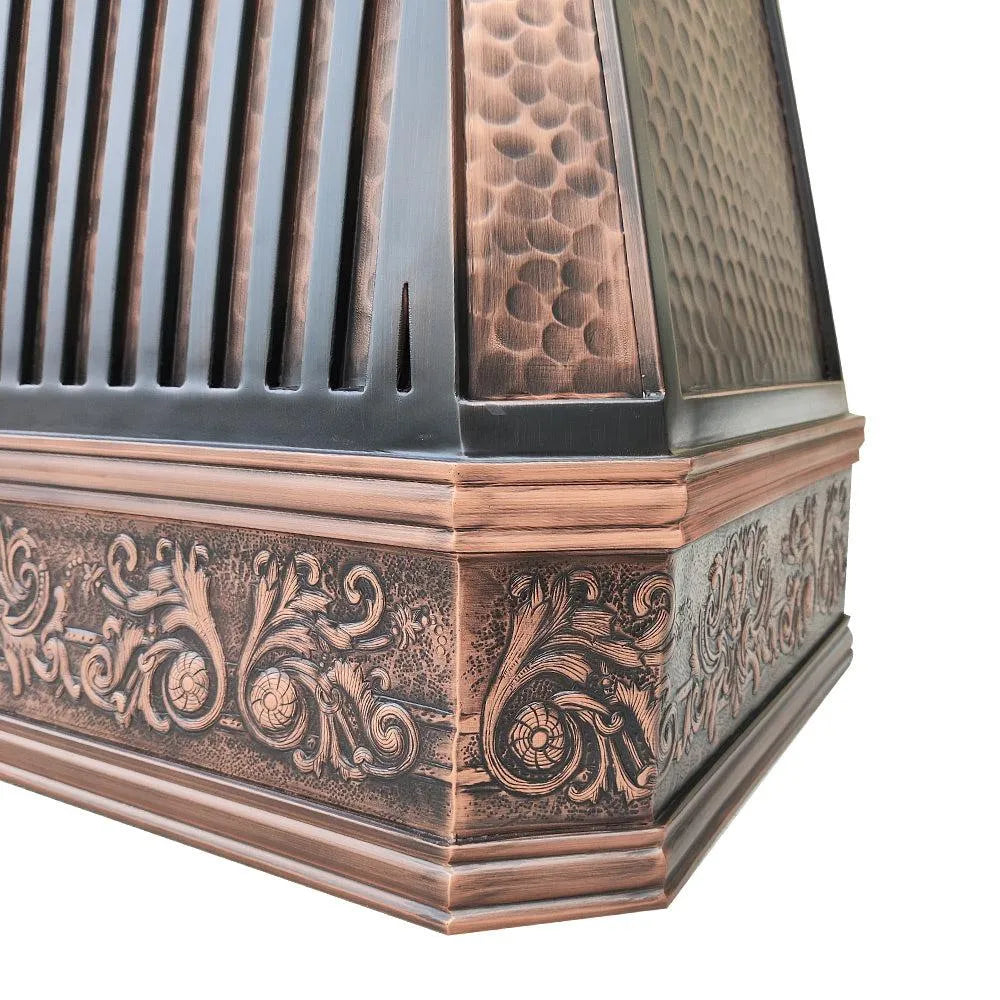 Fobest Rustic Copper Range Hood with Handmade Apron FCP-197-Copper Range Hood-Fobest