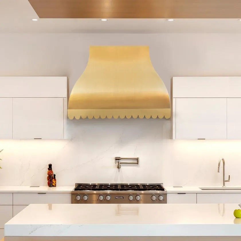 Fobest Scalloped Custom Brass Vent Hood FSS-232-Stainless Steel Range Hood-Fobest
