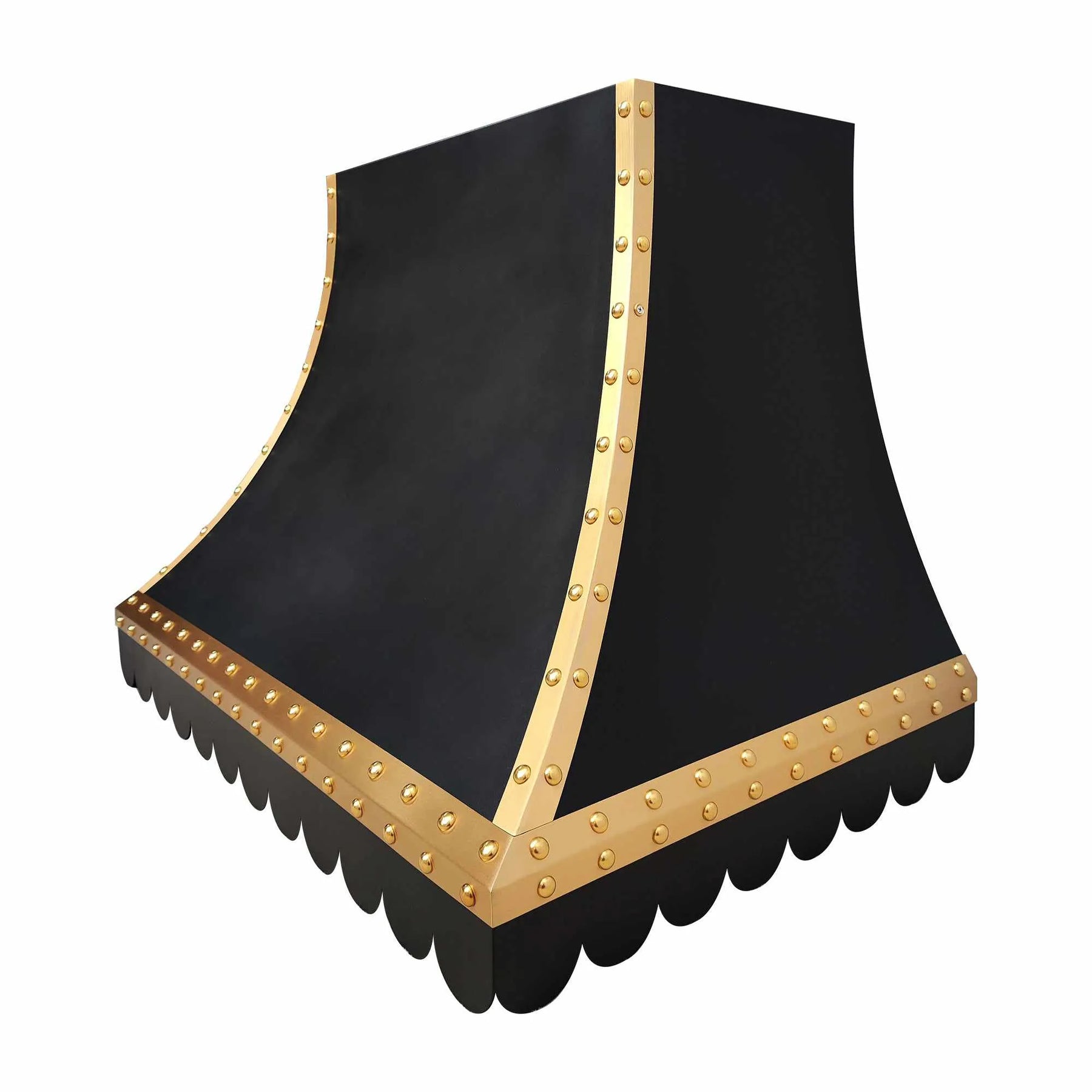 Fobest Stainless Steel Black Range Hood with Brass Trim FSS-197-Stainless Steel Range Hood-Fobest