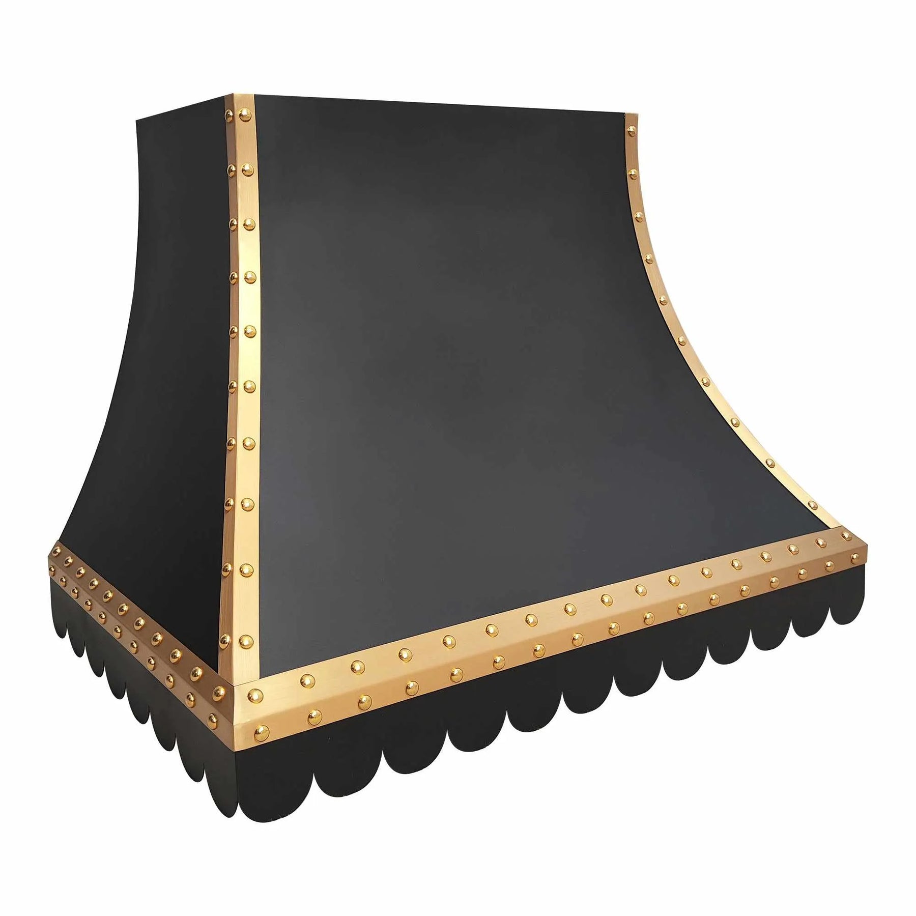 Fobest Stainless Steel Black Range Hood with Brass Trim FSS-197-Stainless Steel Range Hood-Fobest