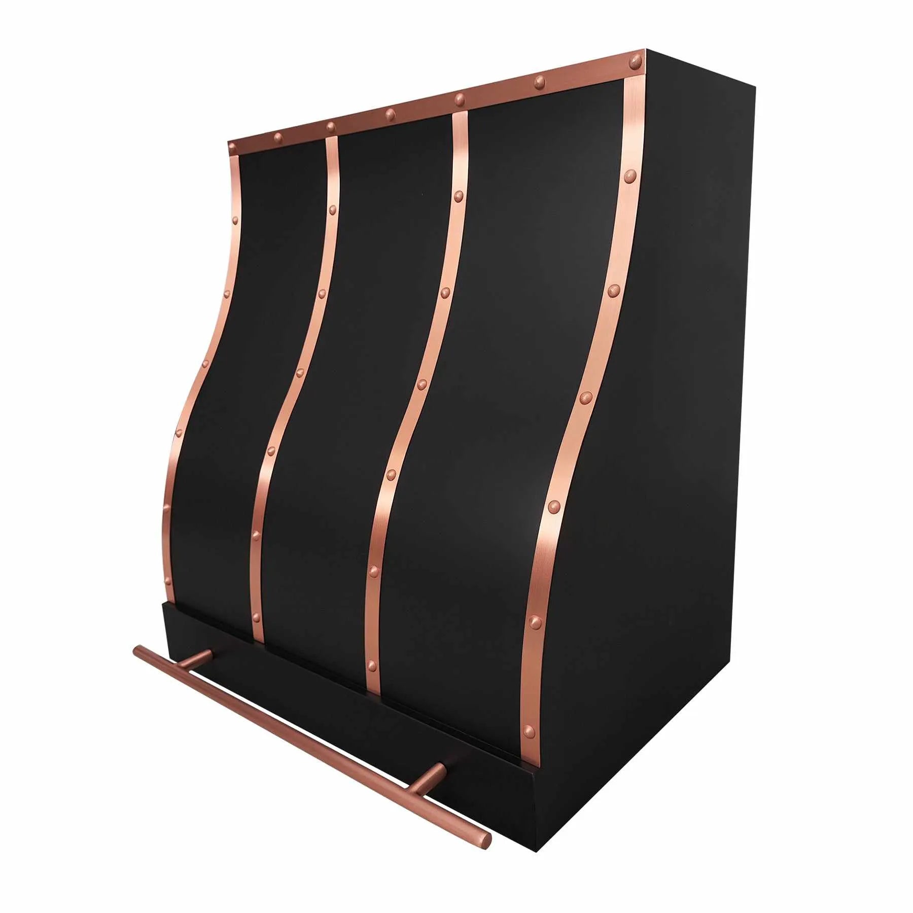 Fobest Stainless Steel Black Range Hood with Copper Straps FSS-242-Stainless Steel Range Hood-Fobest