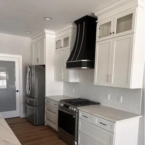 Fobest Stainless Steel Black Range Hood with Silver Straps FSS-5-Stainless Steel Range Hood-Fobest