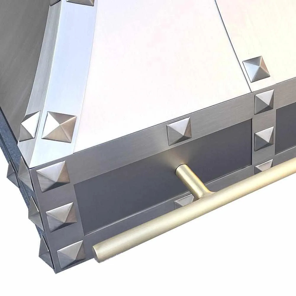 Fobest Stainless Steel Custom Hood Cover with Square Rivets FSS-168-Stainless Steel Range Hood-Fobest