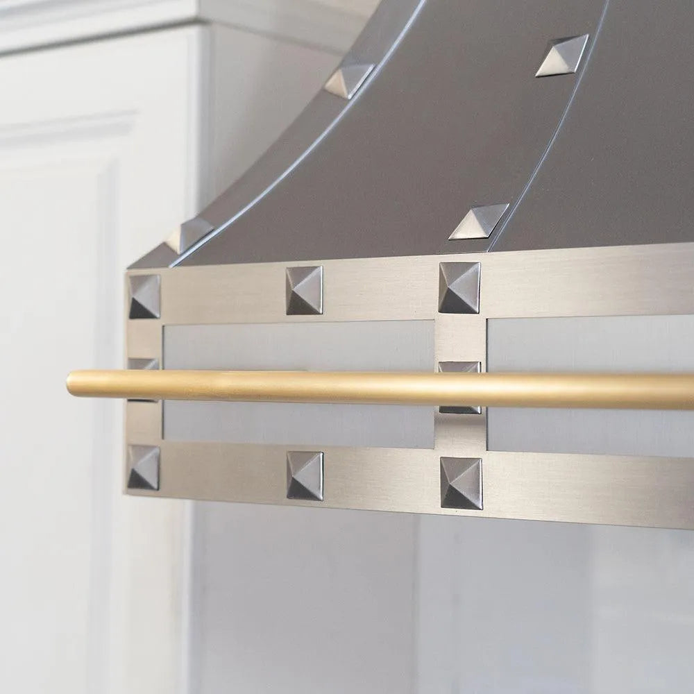 Fobest Stainless Steel Custom Hood Cover with Square Rivets FSS-168-Stainless Steel Range Hood-Fobest
