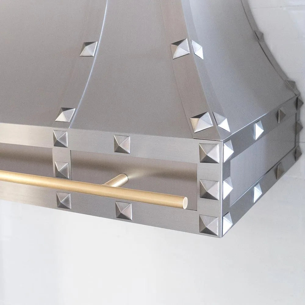 Fobest Stainless Steel Custom Hood Cover with Square Rivets FSS-168-Stainless Steel Range Hood-Fobest