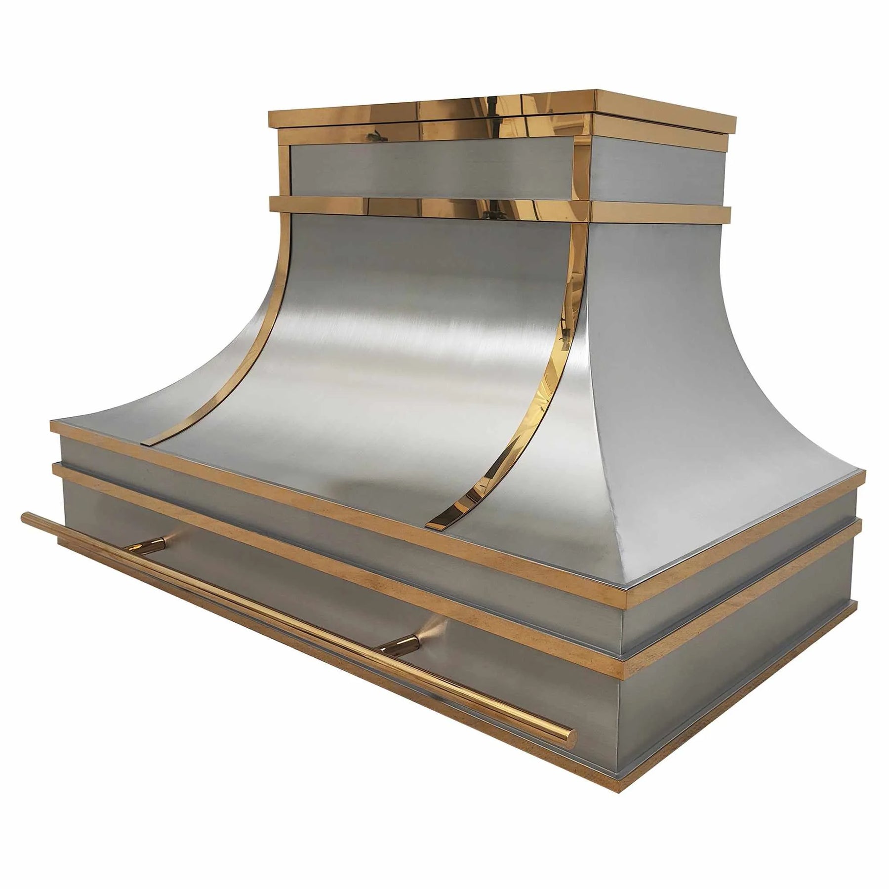 Fobest Stainless Steel Custom Hood with Brass Decor FSS-249-Stainless Steel Range Hood-Fobest