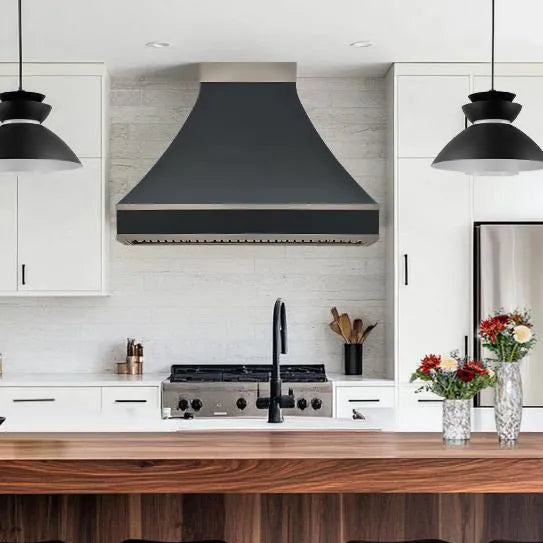 Fobest Stainless Steel Custom Kitchen Hood with Bands FSS-343-Stainless Steel Range Hood-Fobest