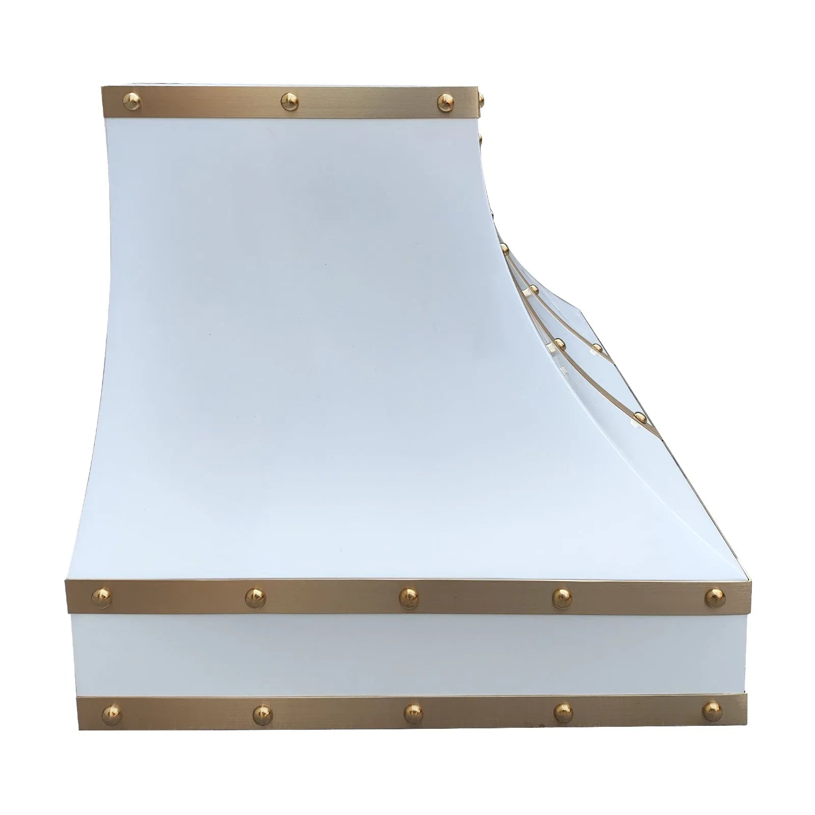 Fobest Stainless Steel Custom Range Hood with Brass Straps and Rivets FSS-327-Stainless Steel Range Hood-Fobest