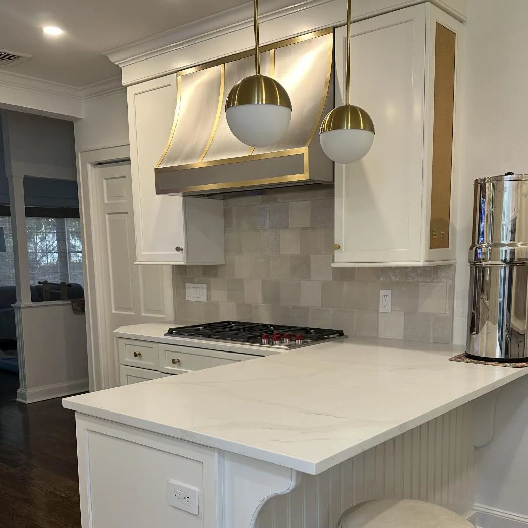 Fobest Stainless Steel Custom Range Hood with Polished Gold Accent FSS-22-Stainless Steel Range Hood-Fobest