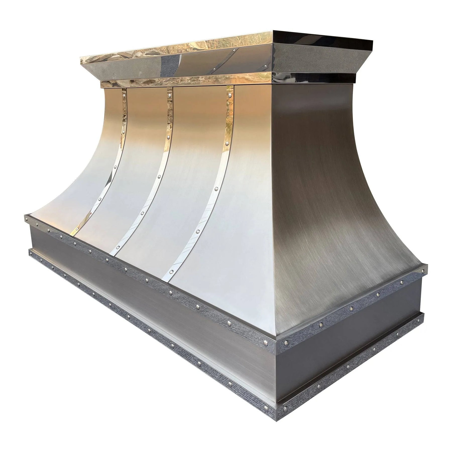 Fobest Stainless Steel Custom Range Hood with mirror crowns FSS-59-Stainless Steel Range Hood-Fobest
