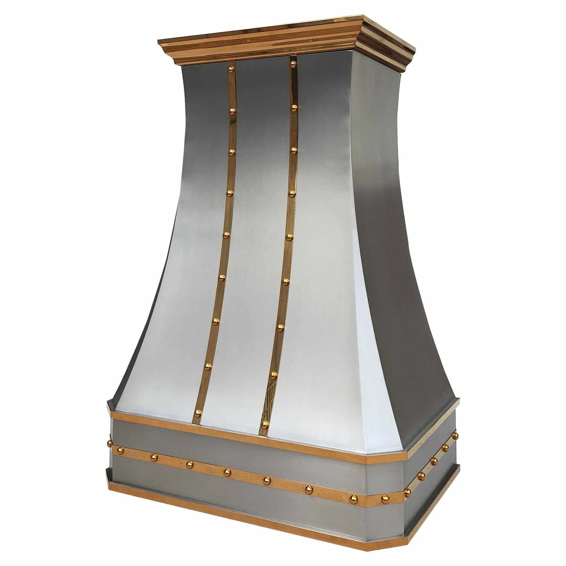 Fobest Stainless Steel Custom Vent Hood with Brass Crown FSS-280-Stainless Steel Range Hood-Fobest