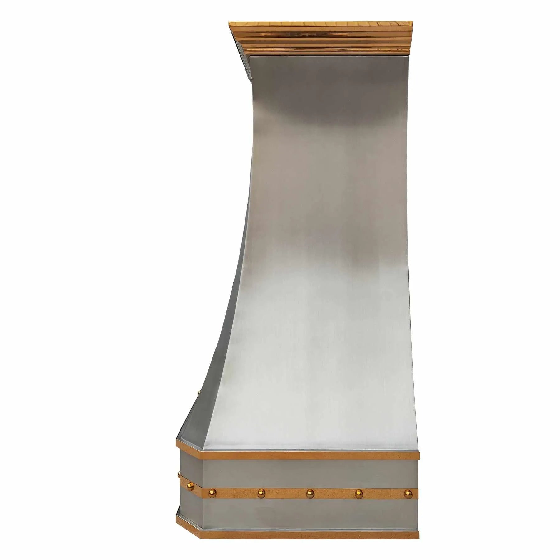 Fobest Stainless Steel Custom Vent Hood with Brass Crown FSS-280-Stainless Steel Range Hood-Fobest