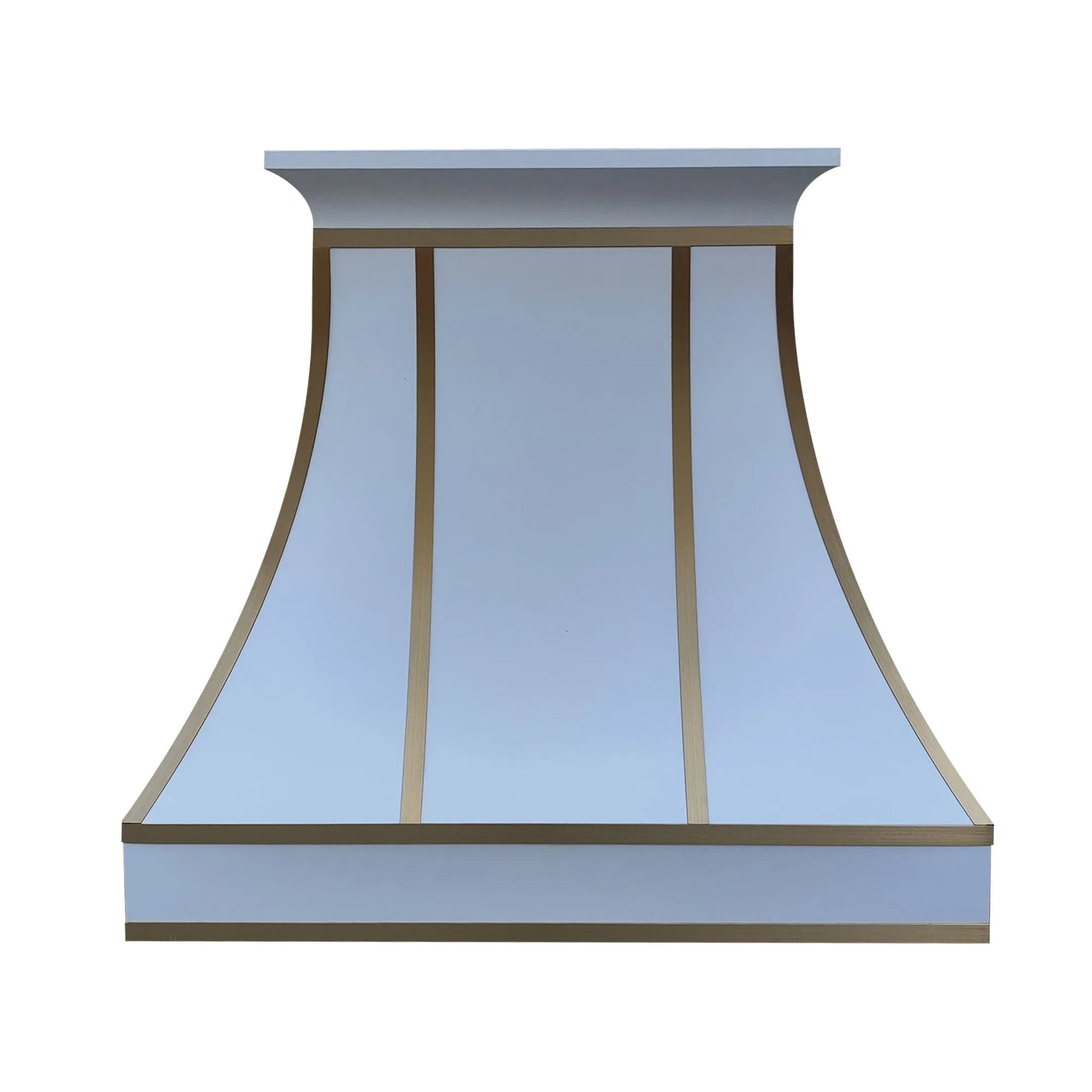 Fobest Stainless Steel Custom White Range Hood with Brass Accents FSS-212-Stainless Steel Range Hood-Fobest