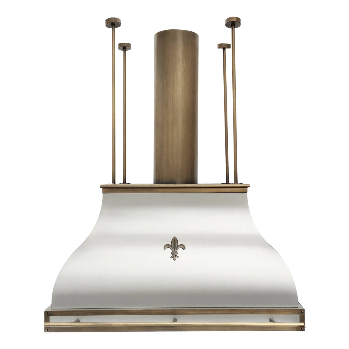 Fobest Stainless Steel Island Range Hood with Brass Accents FSS-436-Stainless Steel Range Hood-Fobest