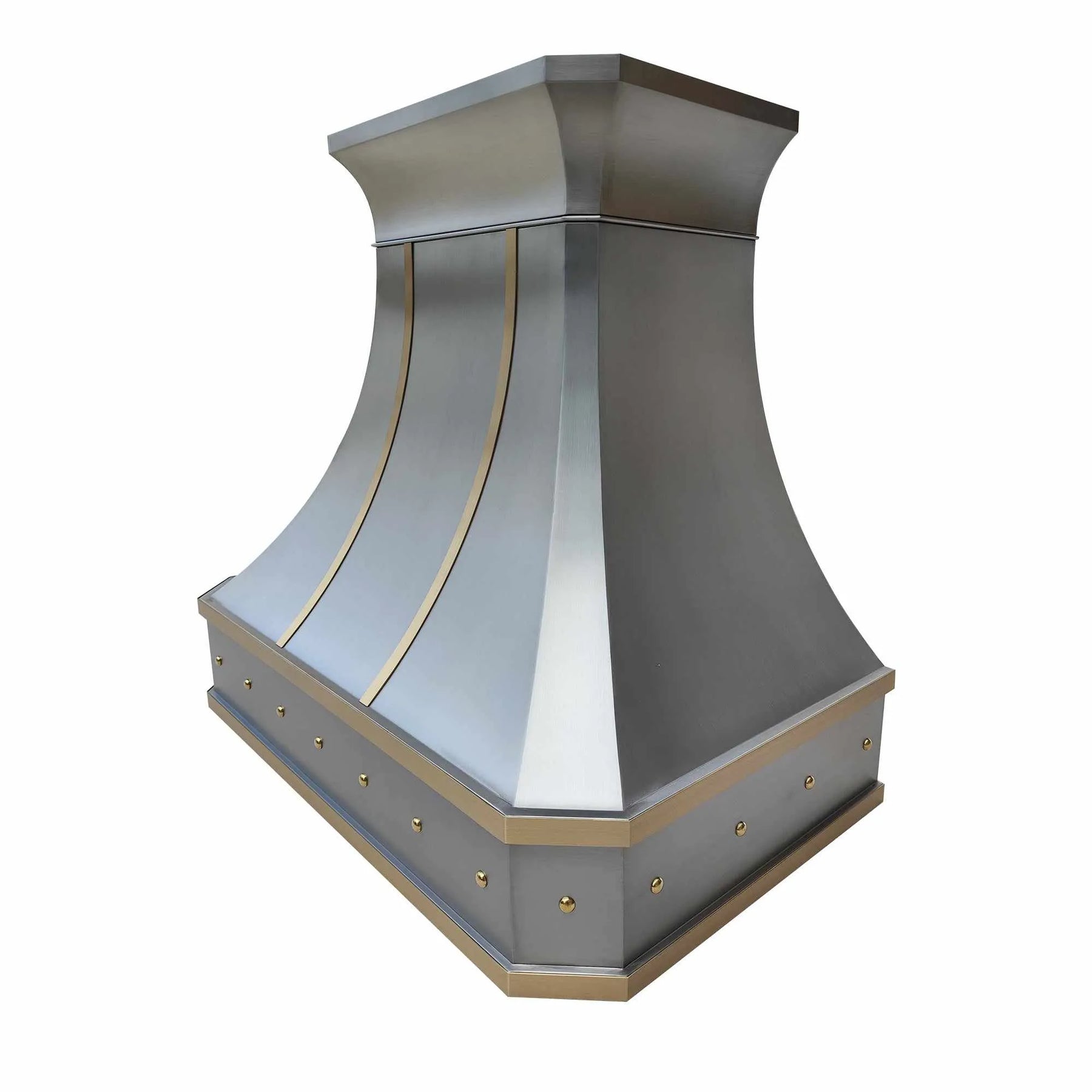 Fobest Stainless Steel Modern Range Hood with Brass Straps FSS-193-Stainless Steel Range Hood-Fobest
