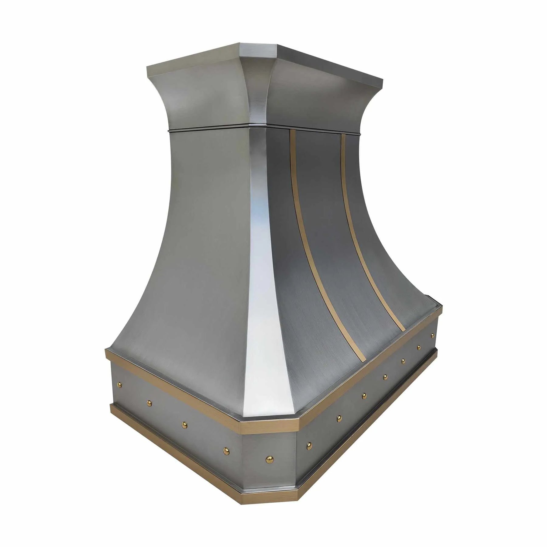 Fobest Stainless Steel Modern Range Hood with Brass Straps FSS-193-Stainless Steel Range Hood-Fobest