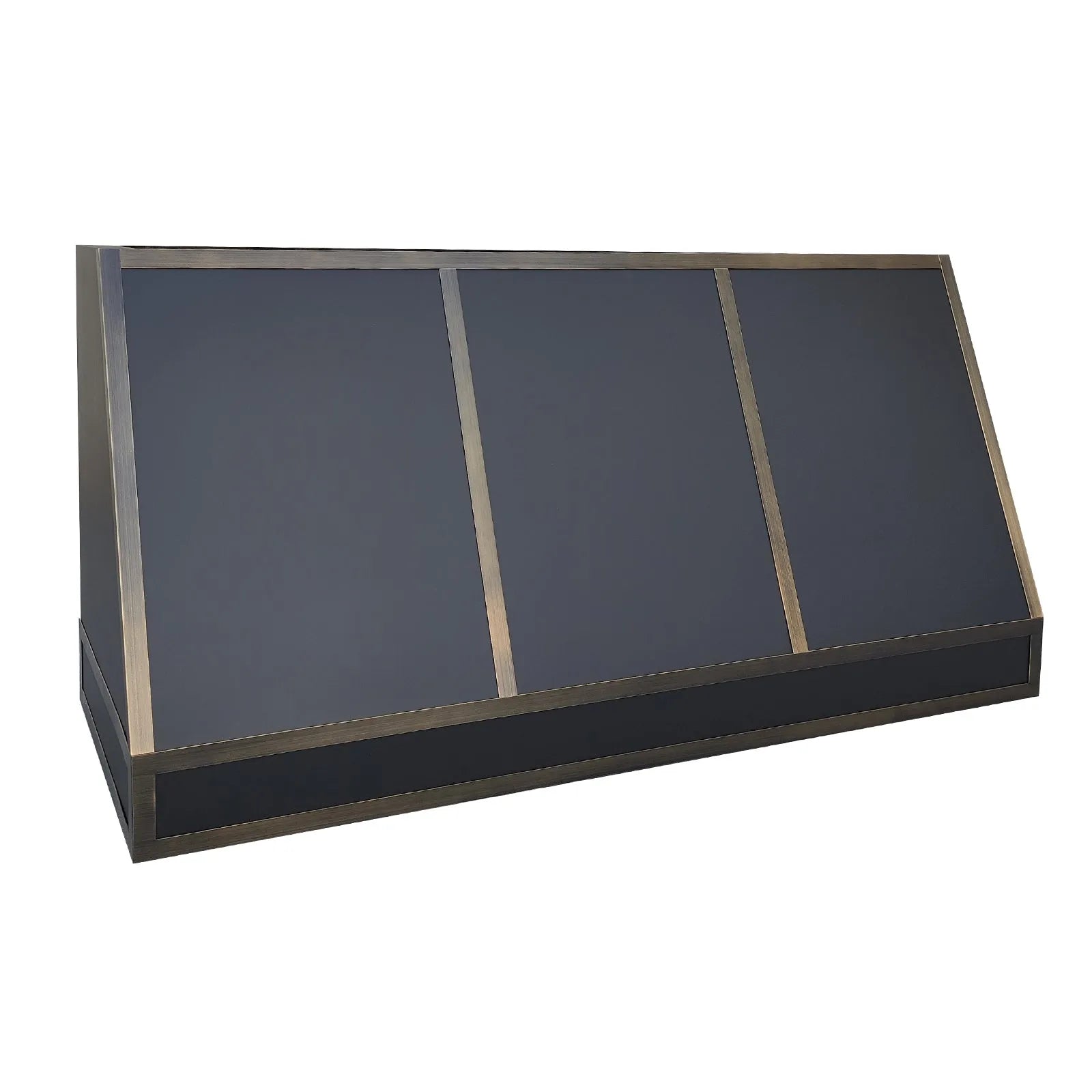 Fobest Stainless Steel Range Hood Black Finish with Antique Brass Straps FSS-322-Stainless Steel Range Hood-Fobest