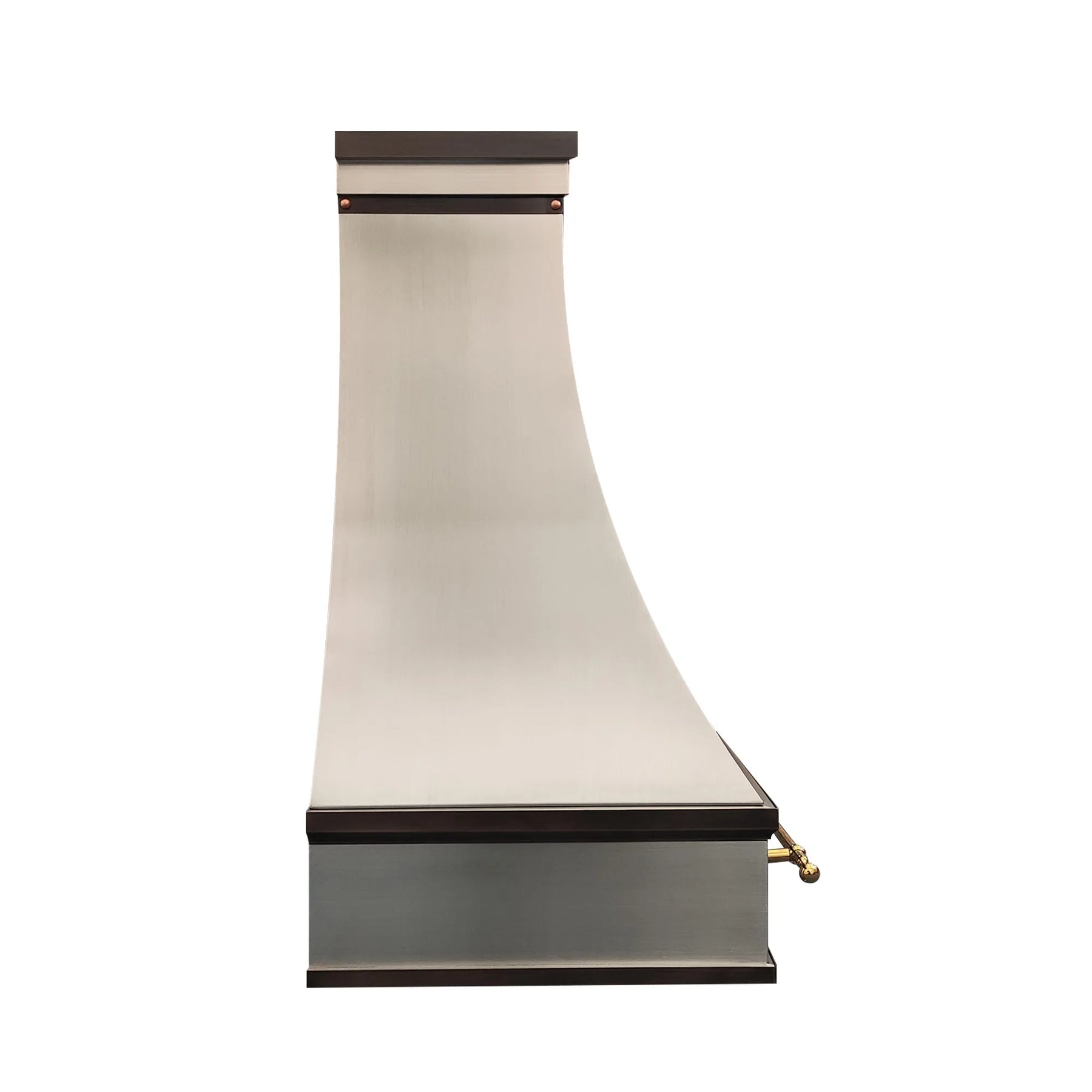 Fobest Stainless Steel Range Hood with Antique Straps and Brass Rail FSS-394-Stainless Steel Range Hood-Fobest