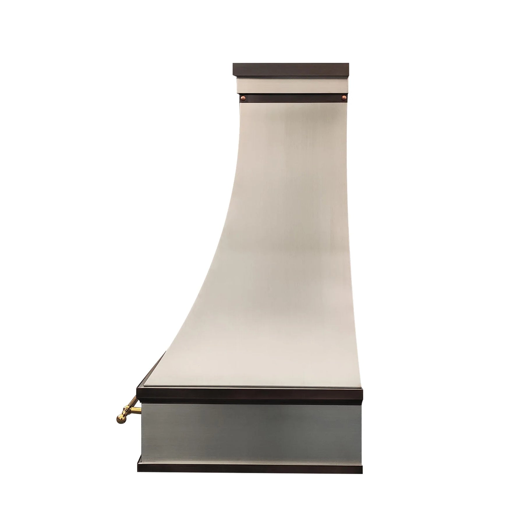 Fobest Stainless Steel Range Hood with Antique Straps and Brass Rail FSS-394-Stainless Steel Range Hood-Fobest