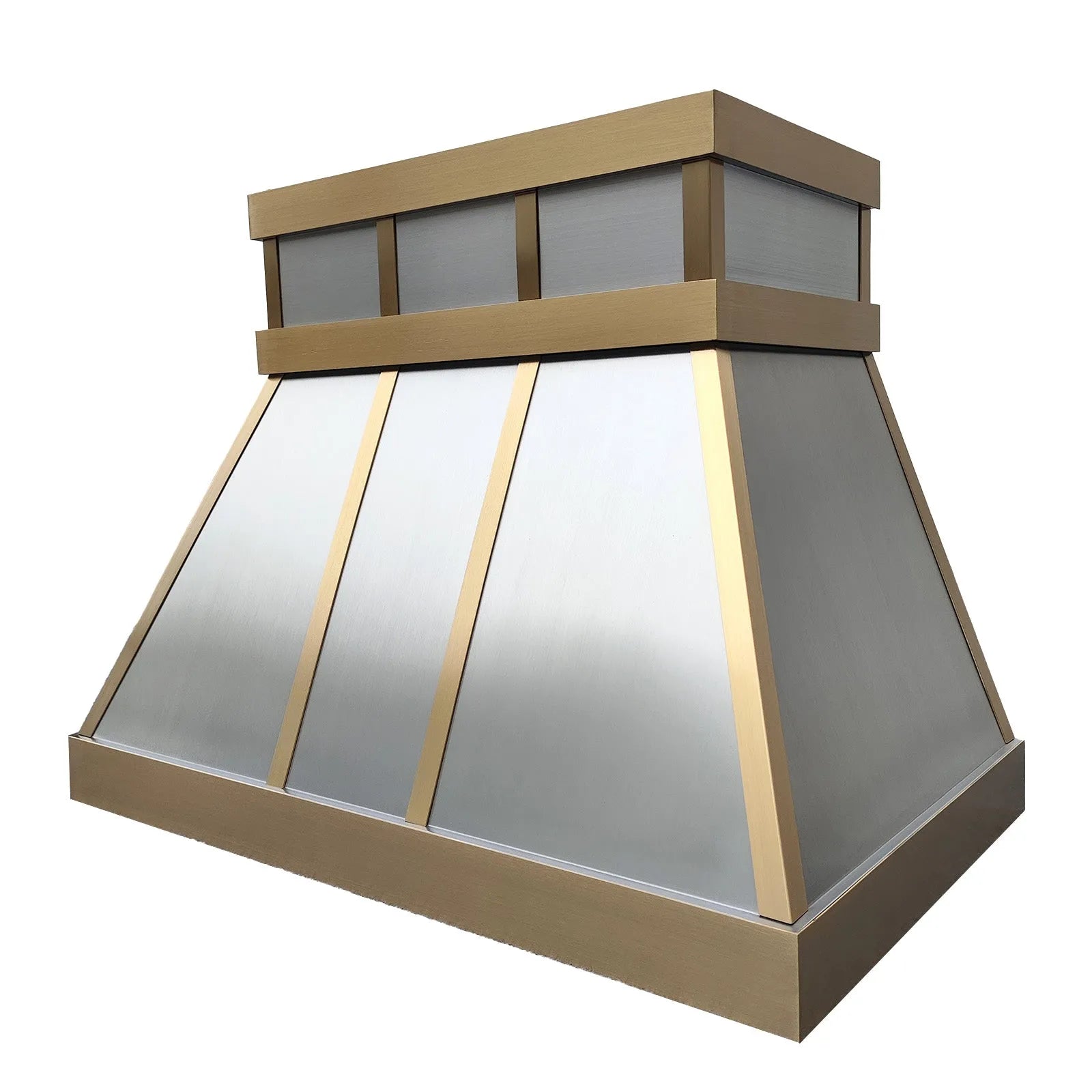 Fobest Stainless Steel Range Hood with Bold Brass Framing FSS-402-Stainless Steel Range Hood-Fobest