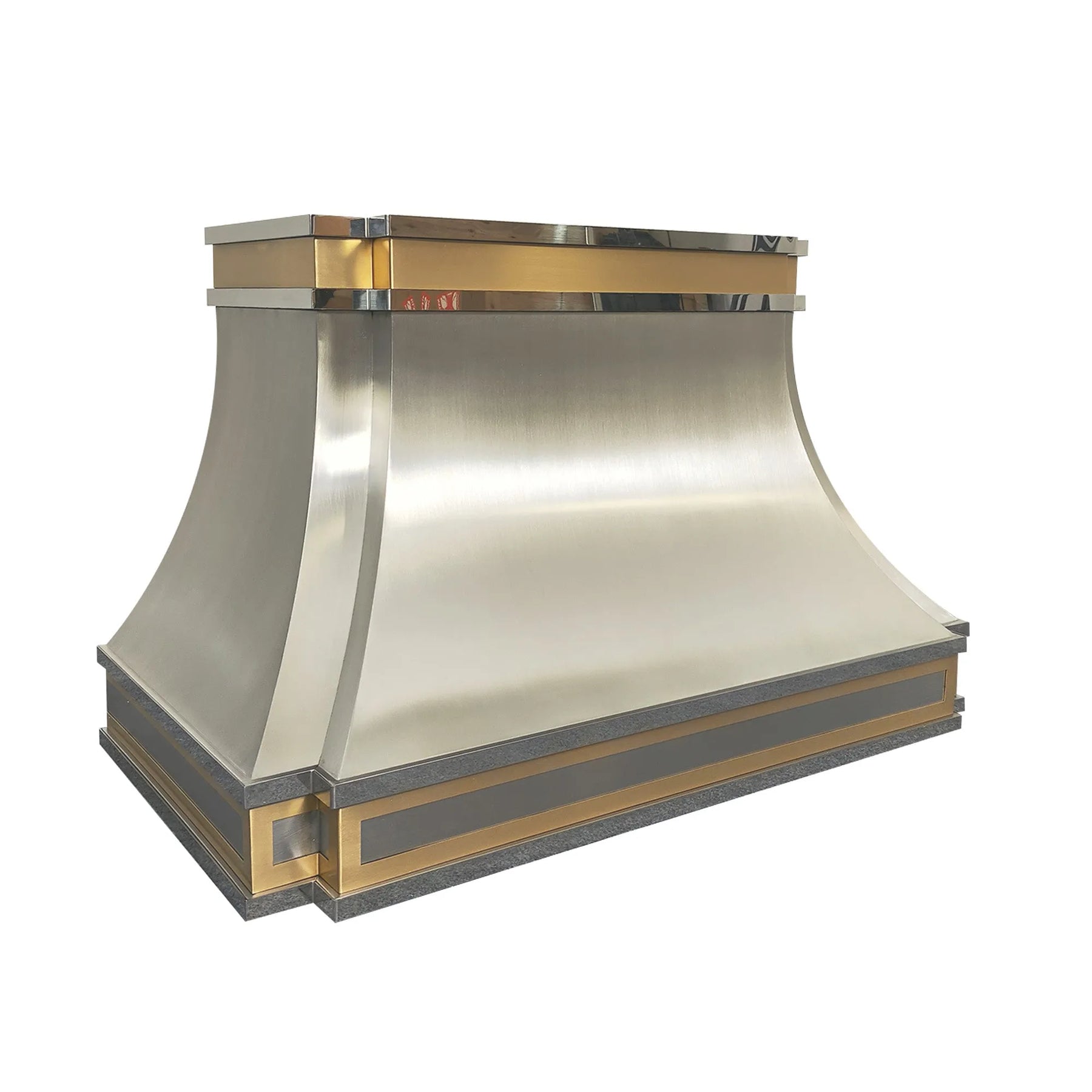 Fobest Stainless Steel Range Hood with Brass Frame Detailing FSS-389-Stainless Steel Range Hood-Fobest