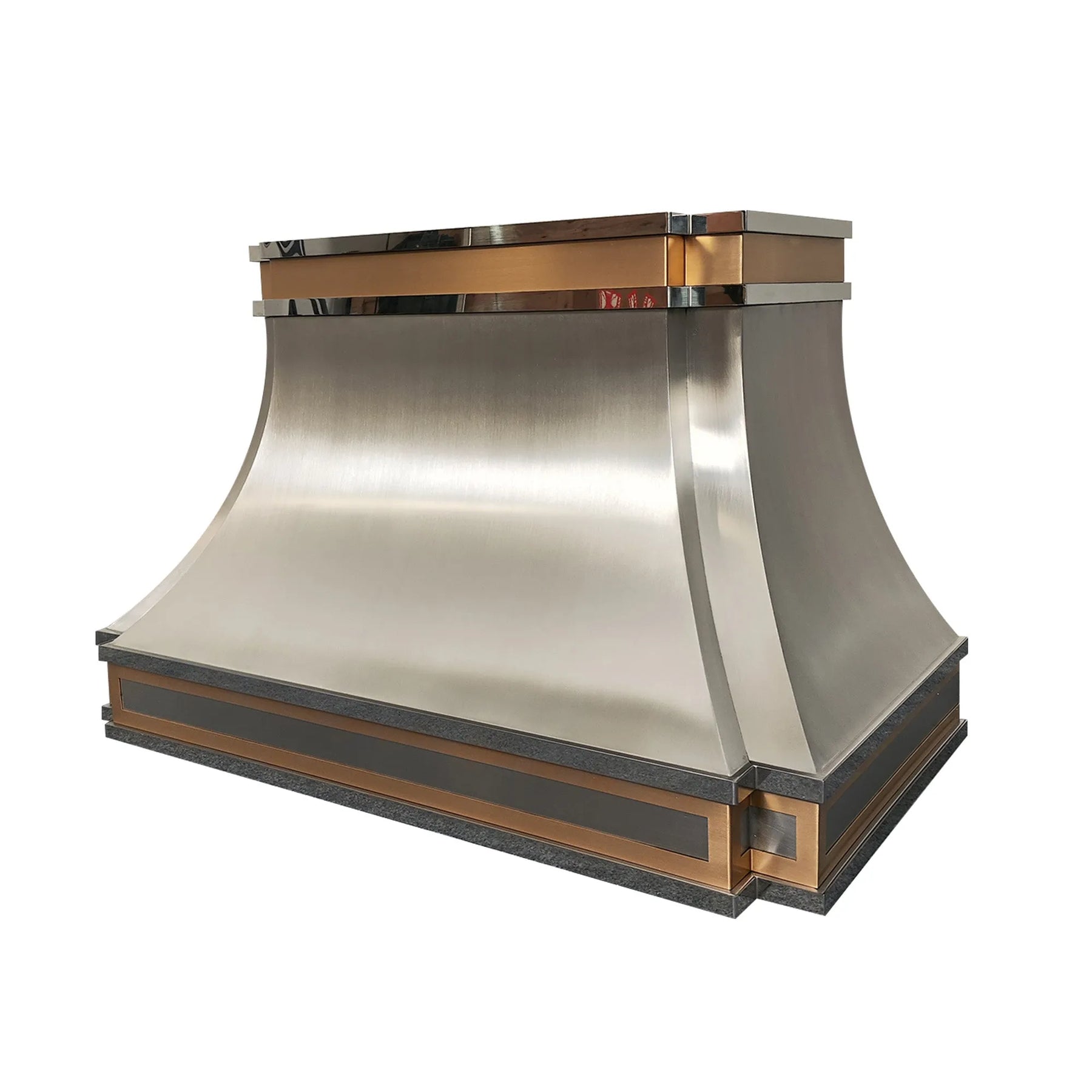 Fobest Stainless Steel Range Hood with Brass Frame Detailing FSS-389-Stainless Steel Range Hood-Fobest