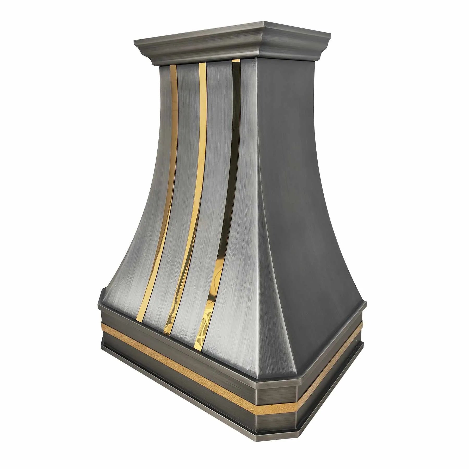 Fobest Stainless Steel Range Hood with Brass Straps FSS-240-Stainless Steel Range Hood-Fobest