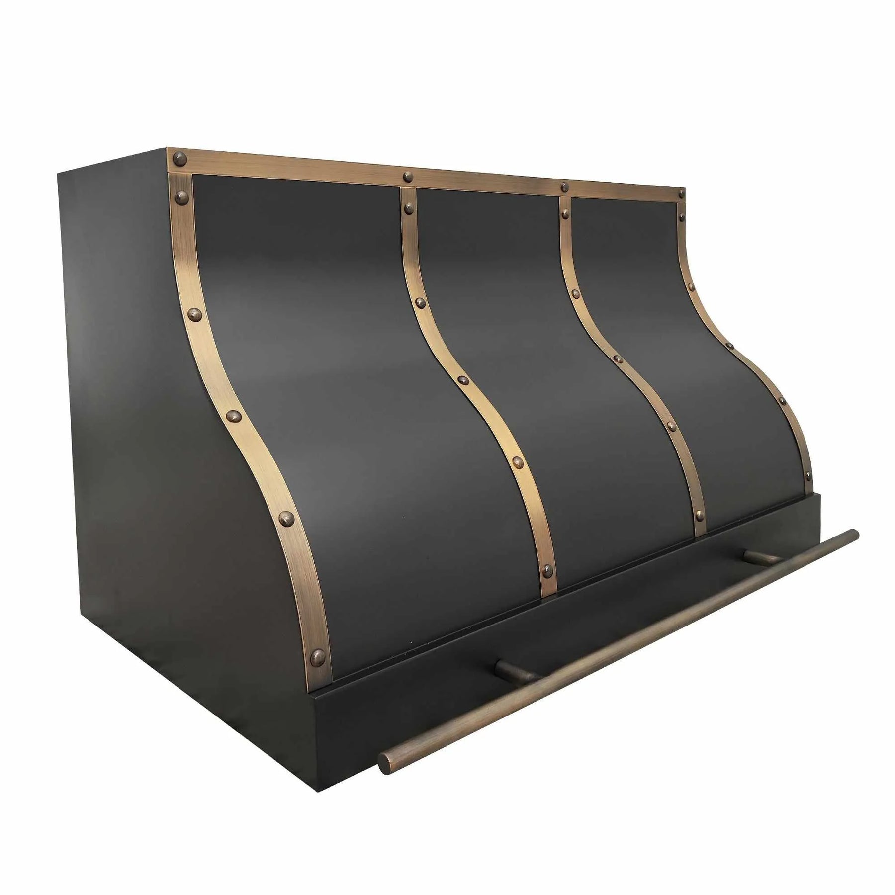 Fobest Stainless Steel Stove Hood with Aged Brass Trims FSS-204-Stainless Steel Range Hood-Fobest