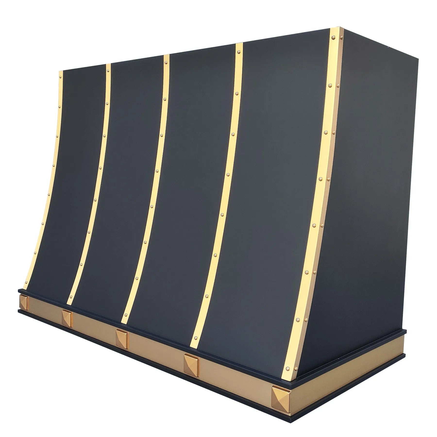 Fobest Stainless Steel Stove Hood with Brushed Brass Straps FSS-344-Stainless Steel Range Hood-Fobest