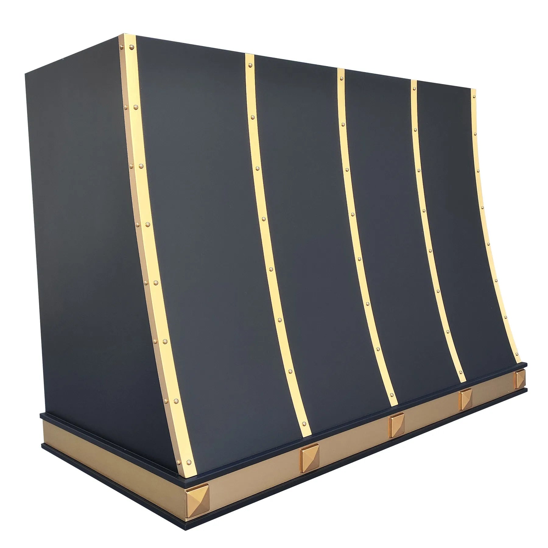 Fobest Stainless Steel Stove Hood with Brushed Brass Straps FSS-344-Stainless Steel Range Hood-Fobest