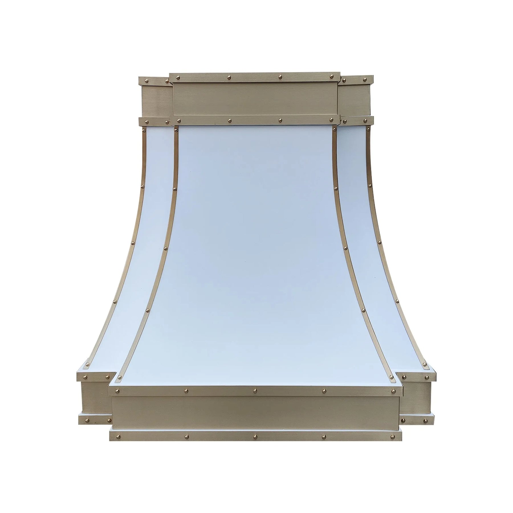 Fobest Stainless Steel White Range Hood with Brass Decor FSS-325-Stainless Steel Range Hood-Fobest