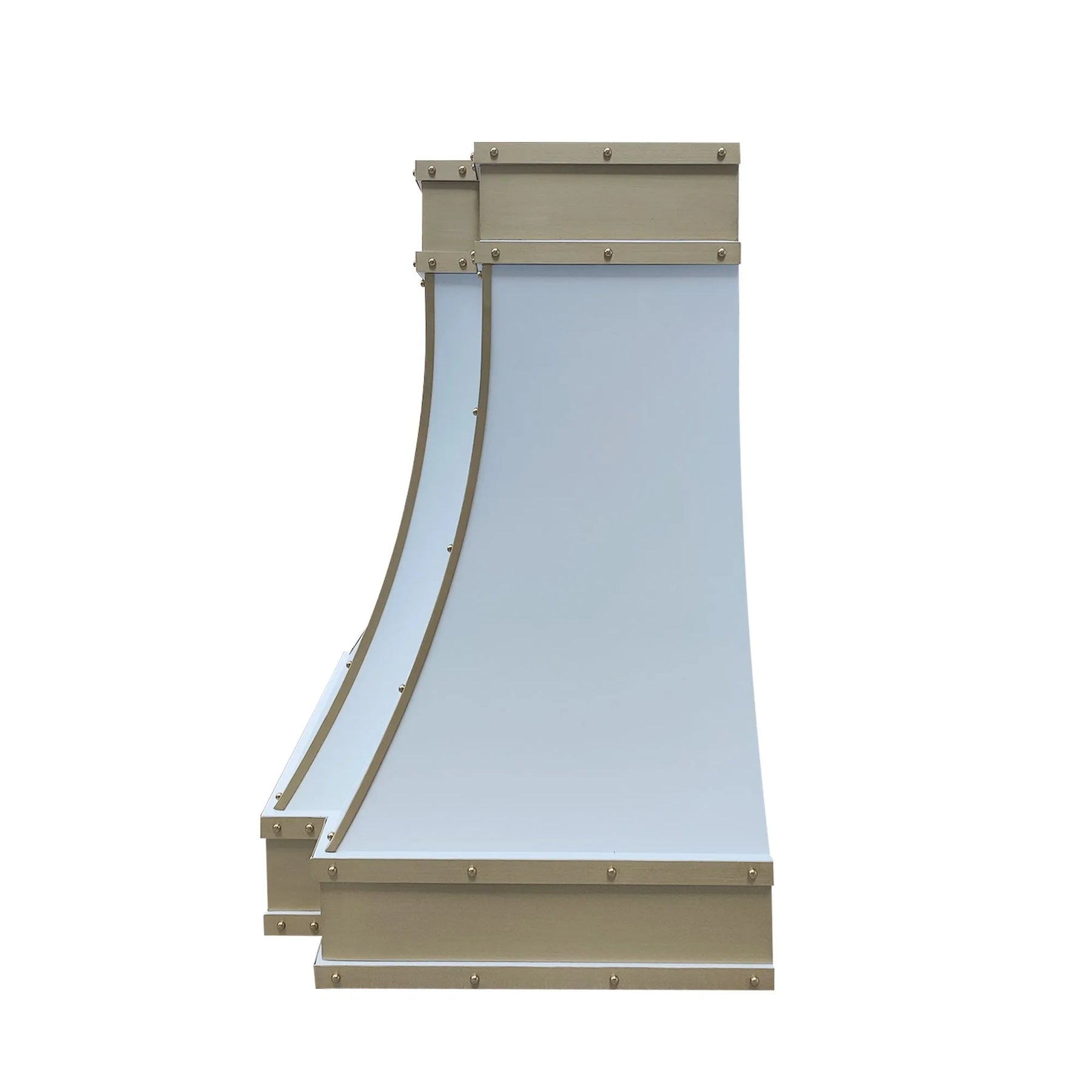 Fobest Stainless Steel White Range Hood with Brass Decor FSS-325-Stainless Steel Range Hood-Fobest