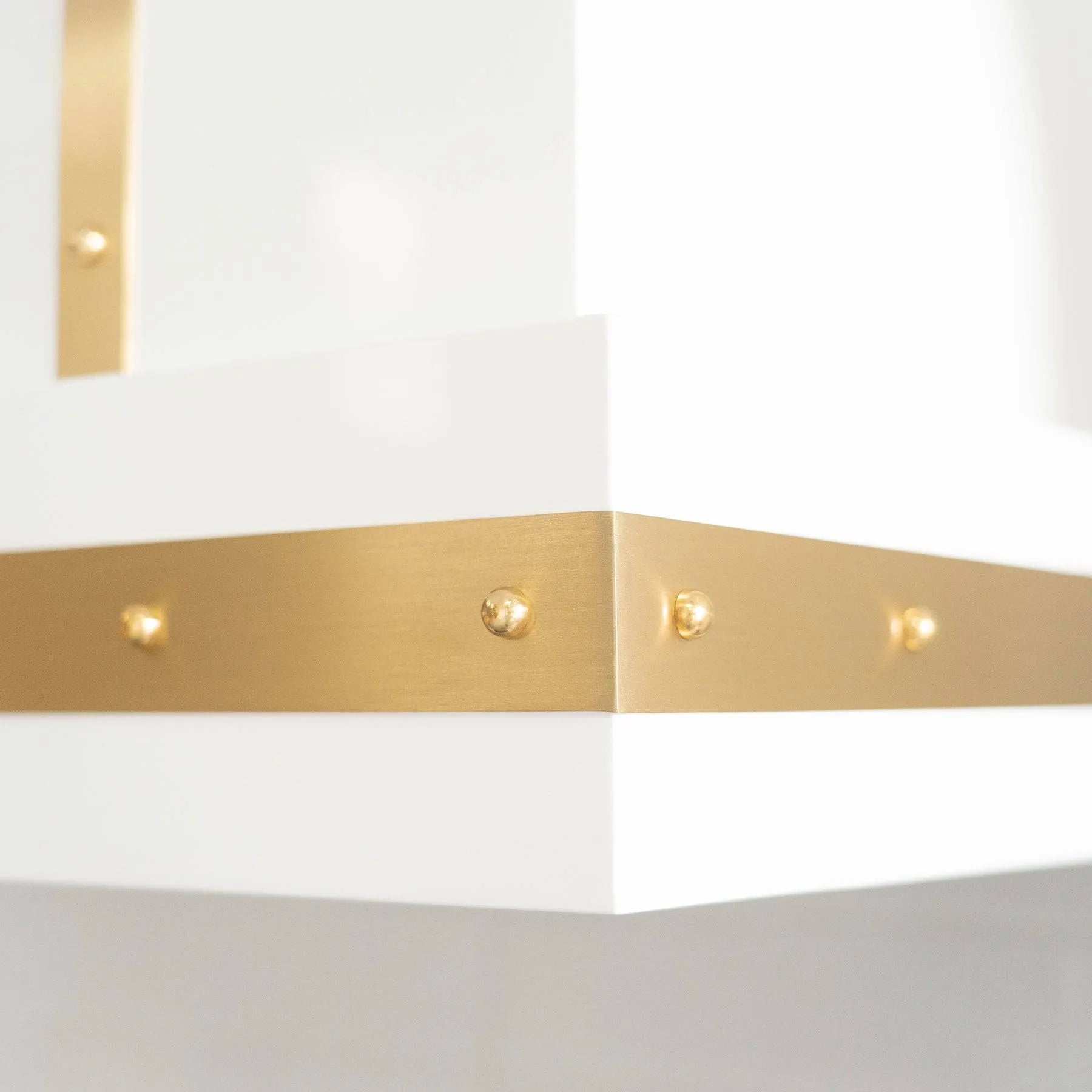 Fobest Stainless Steel White Range Hood with Brass Decor FSS-34-Stainless Steel Range Hood-Fobest