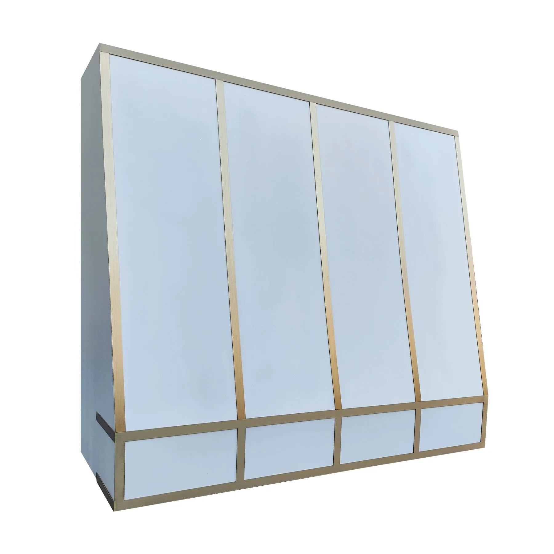 Fobest Stainless Steel White Range Hood with Brass Straps FSS-315-Stainless Steel Range Hood-Fobest