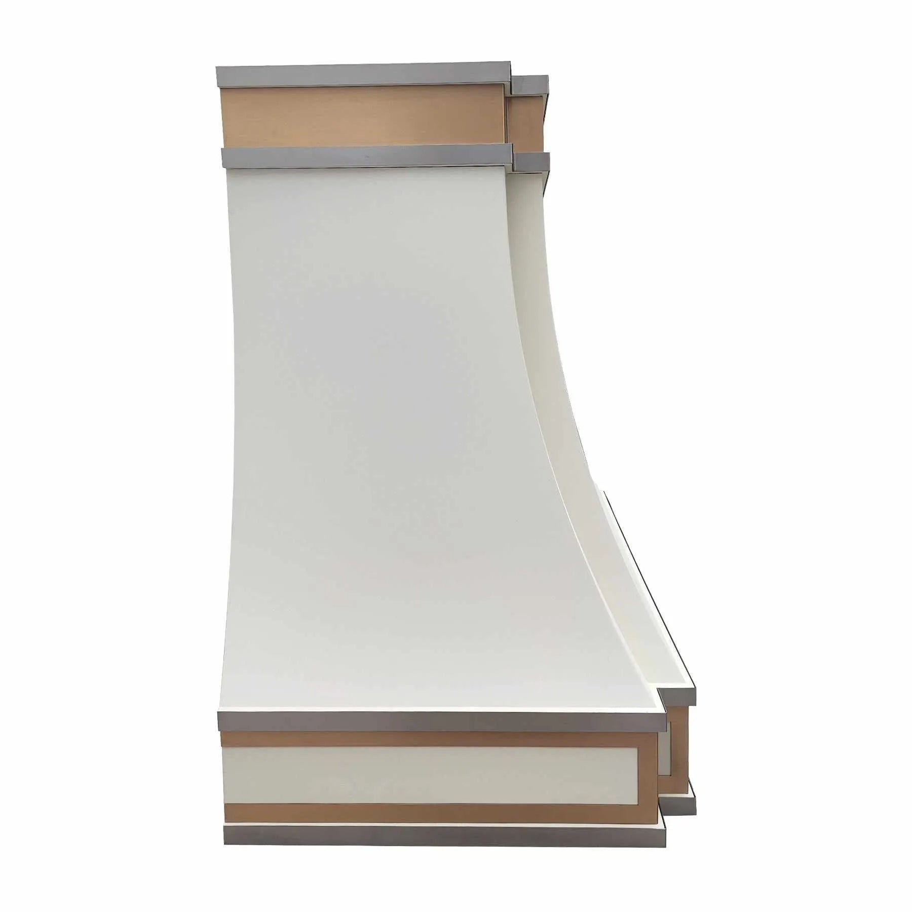 Fobest Stainless Steel White Range Hood with Gold Accents FSS-201-Stainless Steel Range Hood-Fobest
