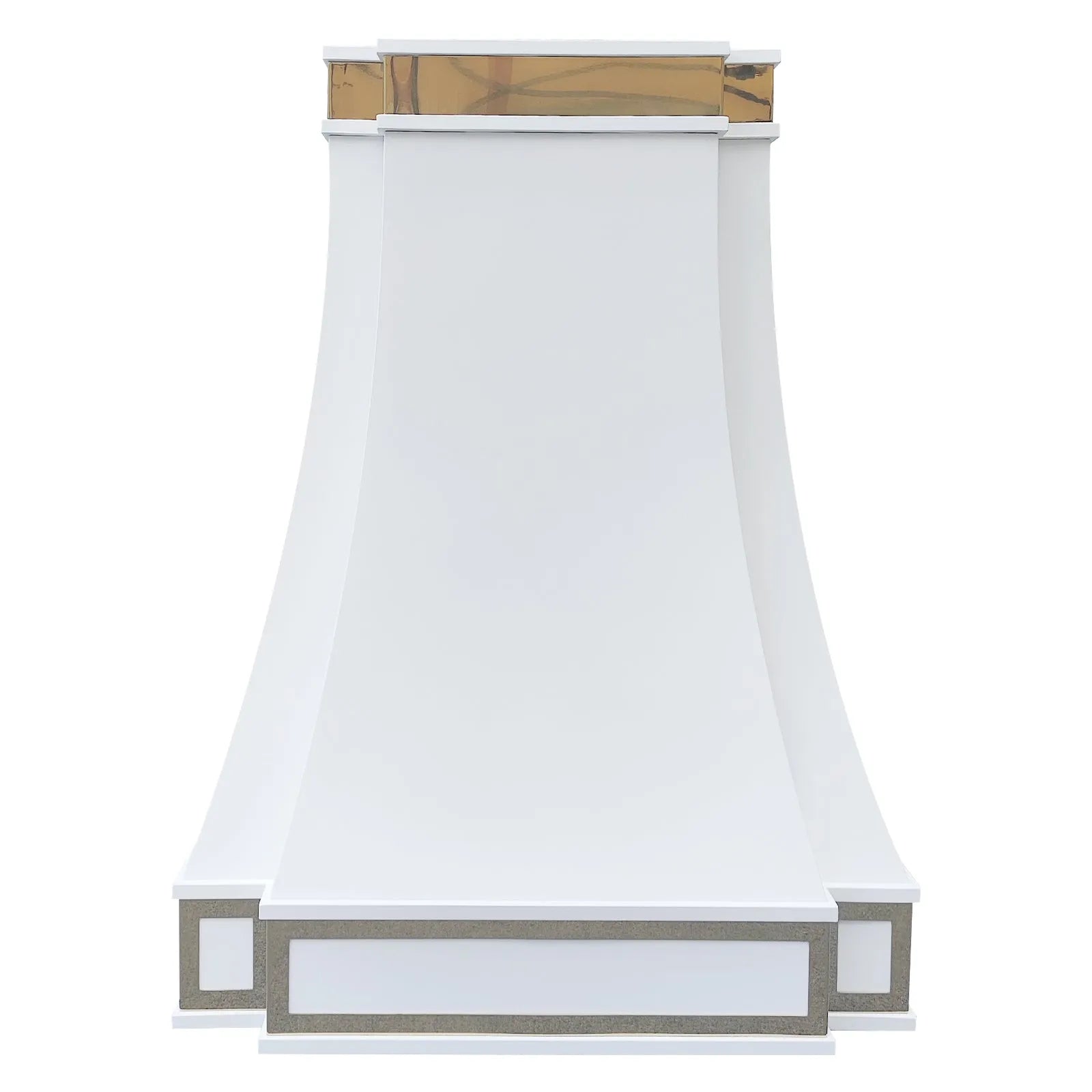 Fobest Stainless Steel White Range Hood with Gold Accents FSS-201-Stainless Steel Range Hood-Fobest