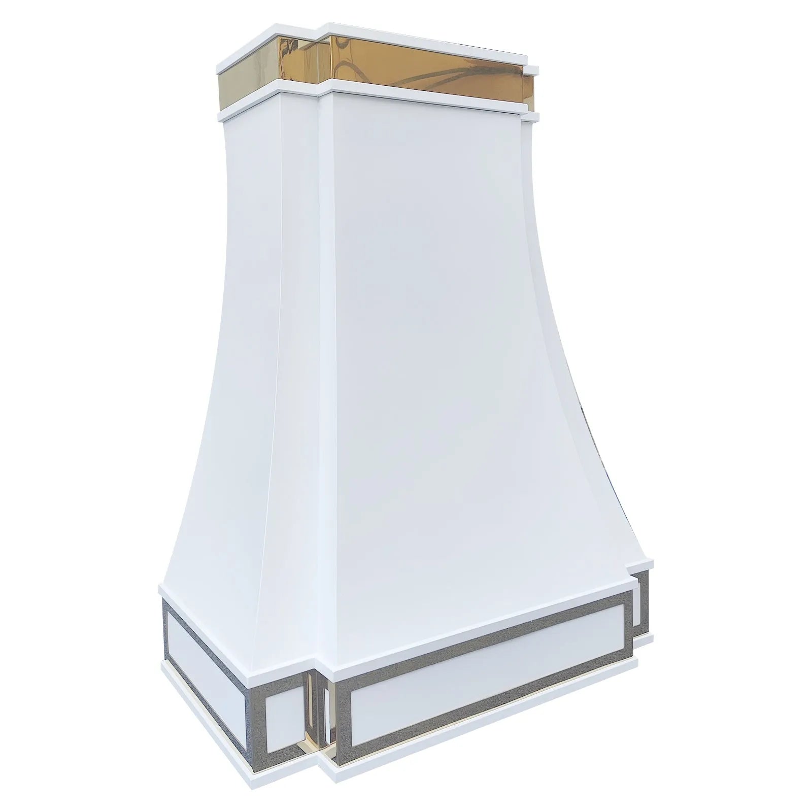 Fobest Stainless Steel White Range Hood with Gold Accents FSS-201-Stainless Steel Range Hood-Fobest