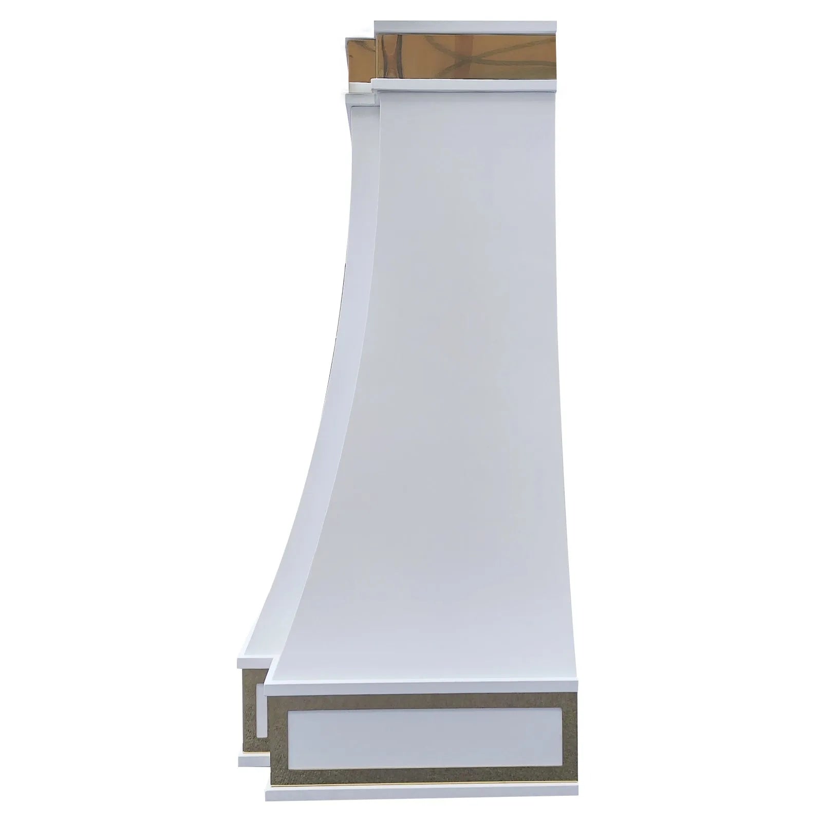Fobest Stainless Steel White Range Hood with Gold Accents FSS-201-Stainless Steel Range Hood-Fobest