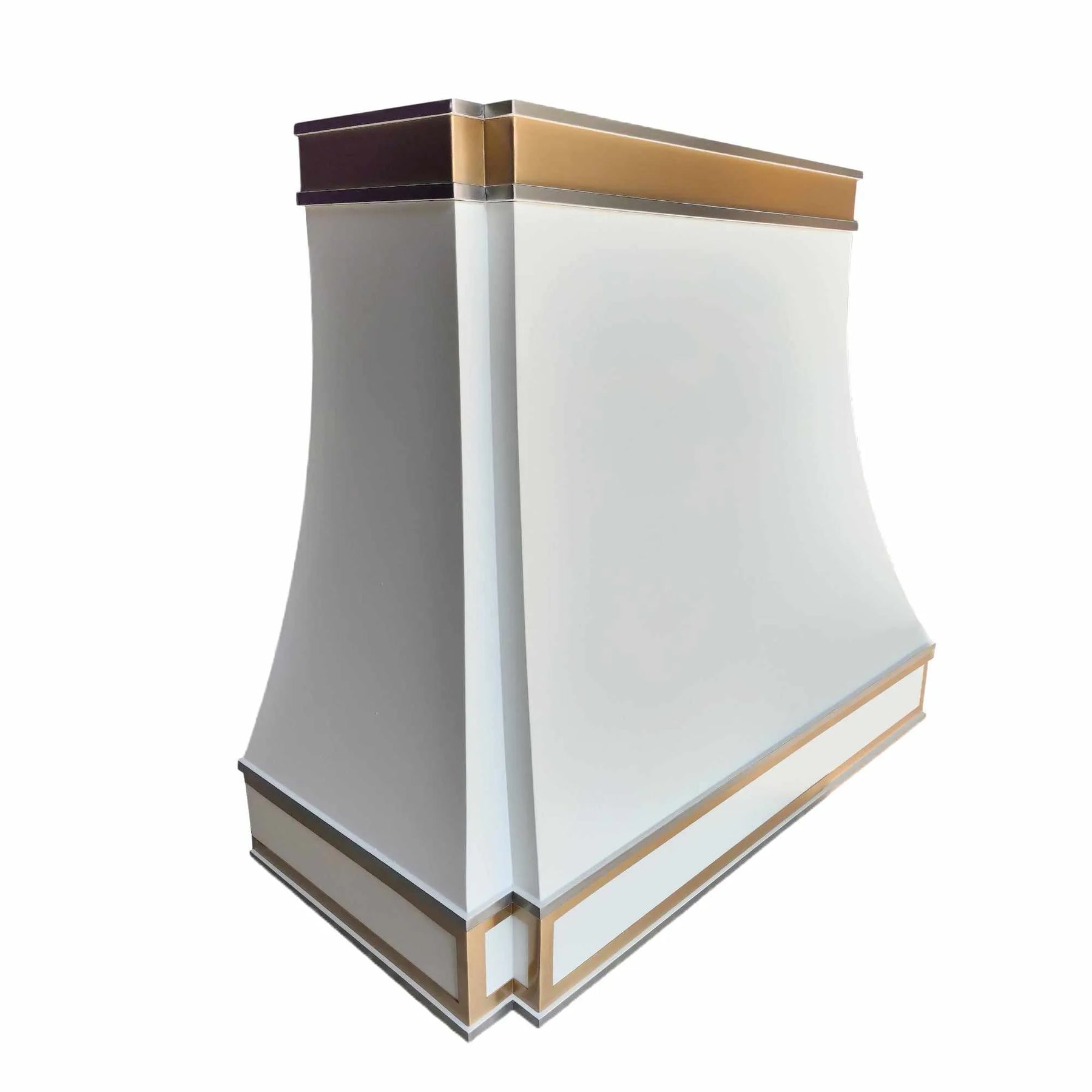 Fobest Stainless Steel White Range Hood with Gold Accents FSS-201-Stainless Steel Range Hood-Fobest